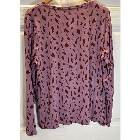 Nine West Womens XL Soft Spun Shirt Top Blouse Purple Speckle - Picture 2 of 4